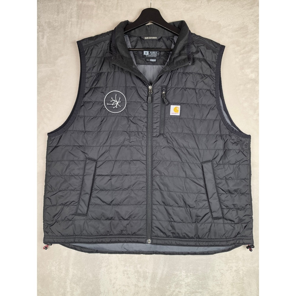 Carhartt Rain Defender Insulated Vest Mens 2XL Black Relaxed Fit OV2286 *Logo